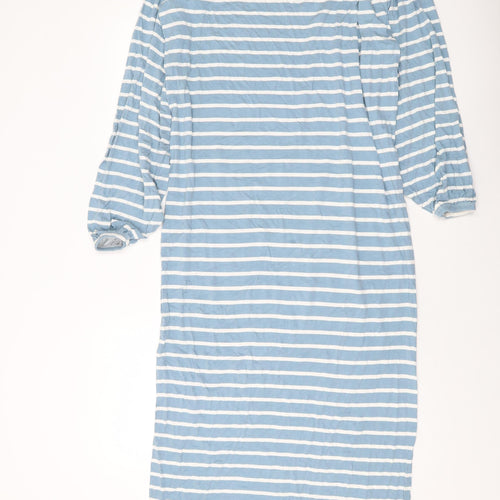 ASOS Womens Blue Striped Viscose Maxi Size 12 Round Neck Pullover