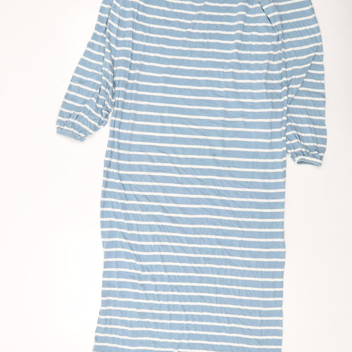 ASOS Womens Blue Striped Viscose Maxi Size 12 Round Neck Pullover