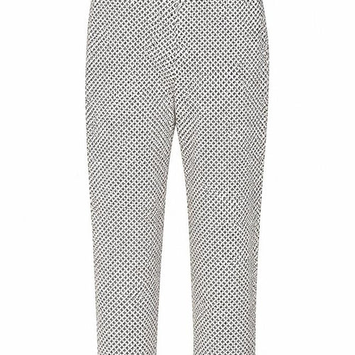 H&M Womens Pink Geometric Cotton Trousers Size 8 L26 in Regular Zip