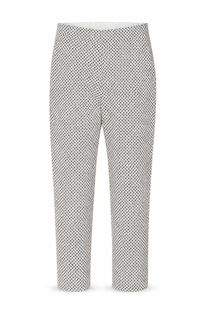 H&M Womens Pink Geometric Cotton Trousers Size 8 L26 in Regular Zip