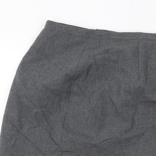 Bonmarché Womens Grey Polyester Straight & Pencil Skirt Size 20 Zip