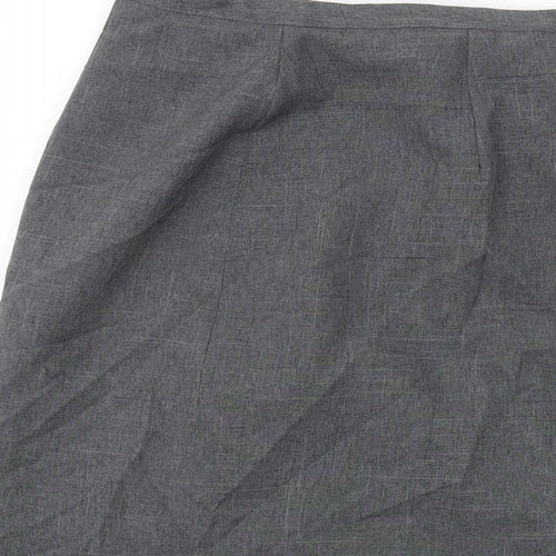 Bonmarché Womens Grey Polyester Straight & Pencil Skirt Size 20 Zip