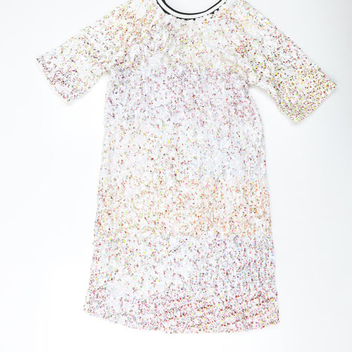 NEXT Womens Multicoloured Polyester Tank Dress Size 8 Round Neck Pullover - Sequins