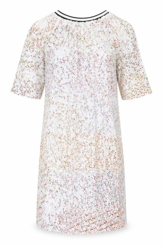 Front view of Next women’s multicoloured polyester tank dress, size UK 8, round neck pullover - sequins