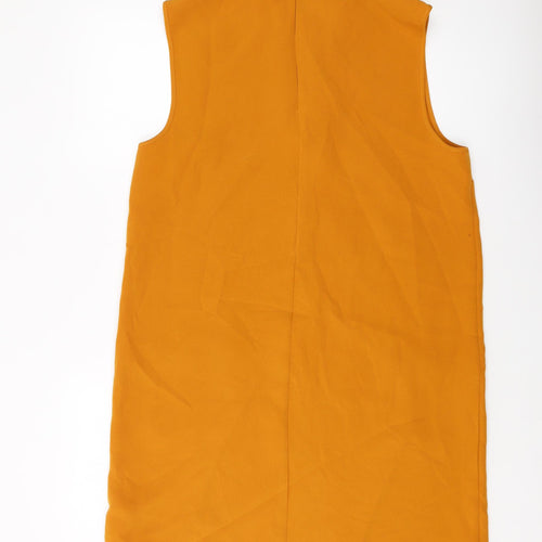 New Look Womens Yellow Polyester Tank Dress Size 16 Collared Zip