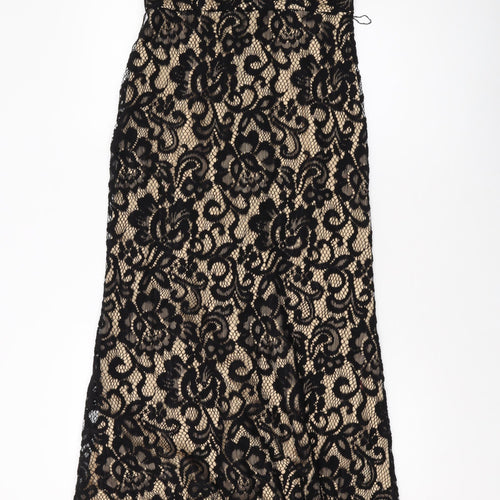 Betsy & Adam Womens Black Polyester A-Line Size 6 Round Neck Pullover