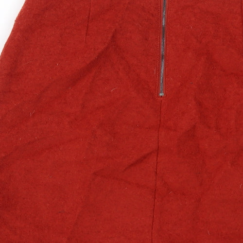 Marks and Spencer Womens Red Polyester Mini Skirt Size 8 Zip