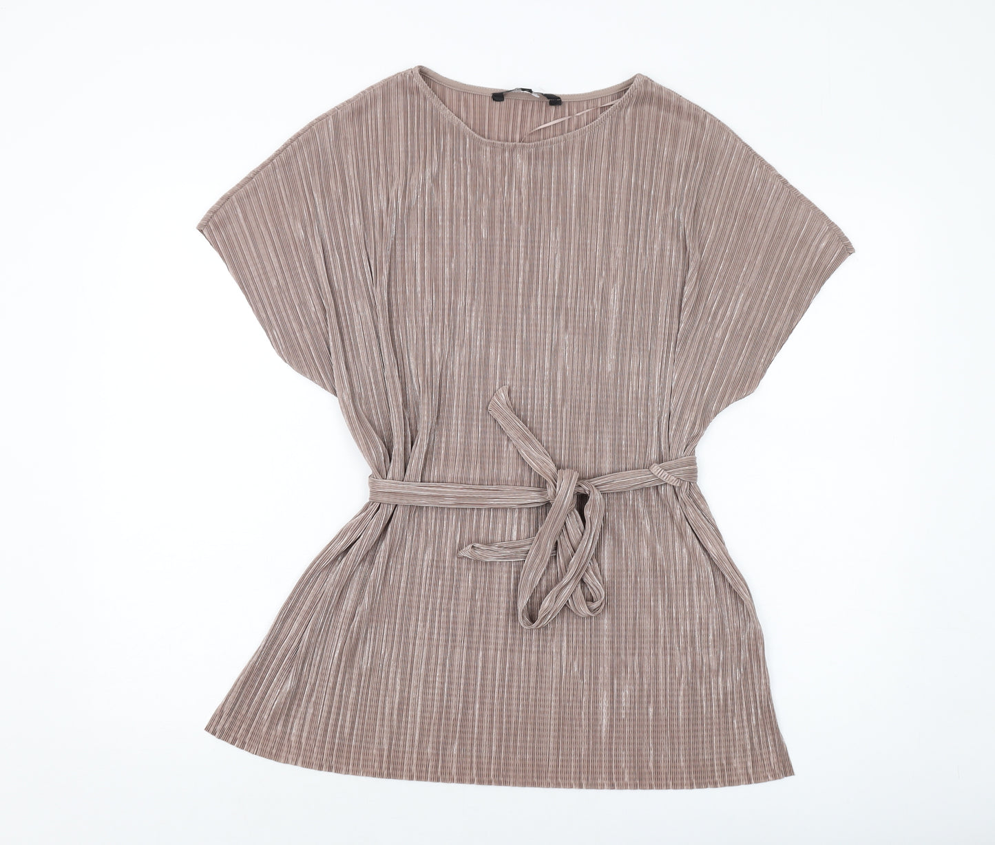 Debenhams Womens Gold Polyester Basic Blouse Size 20 Round Neck