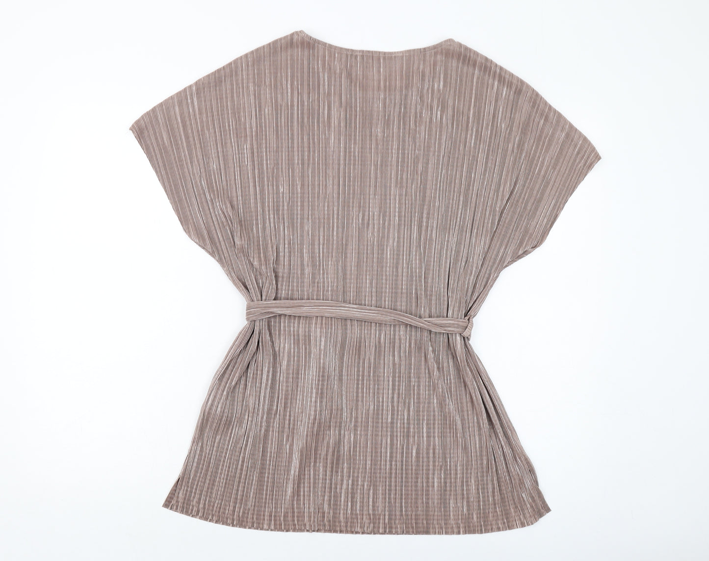 Debenhams Womens Gold Polyester Basic Blouse Size 20 Round Neck