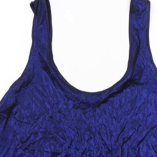 OWN Womens Black Polyester Basic Tank Size M Round Neck
