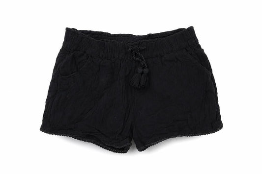 NEXT Girls Black Viscose Sweat Shorts Size 12 Years Regular Drawstring