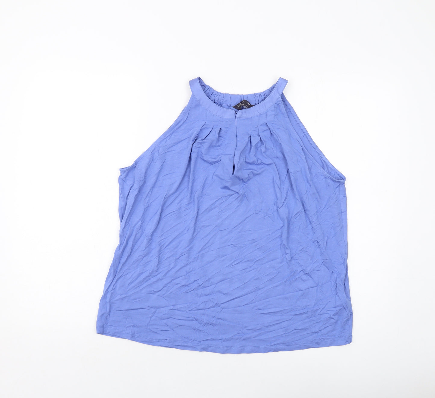 Marks and Spencer Womens Blue Viscose Basic Tank Size 14 Round Neck
