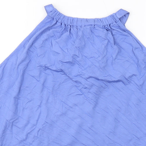 Marks and Spencer Womens Blue Viscose Basic Tank Size 14 Round Neck