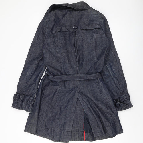 New Look Womens Blue Overcoat Coat Size 10 Button