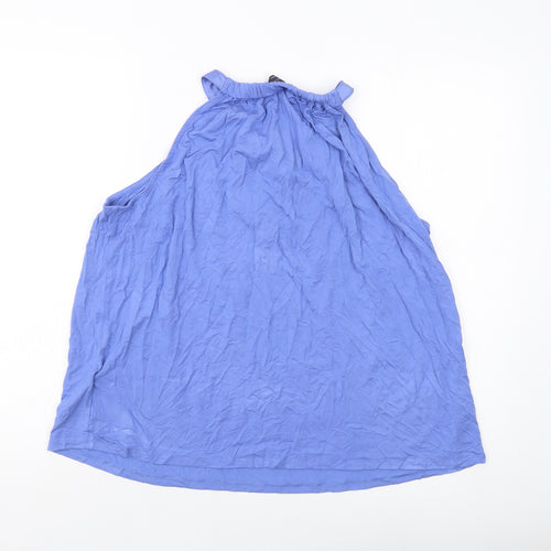 Marks and Spencer Womens Blue Viscose Basic Tank Size 18 Round Neck