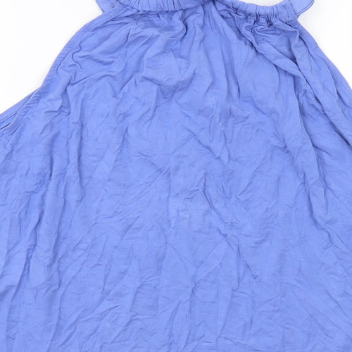 Marks and Spencer Womens Blue Viscose Basic Tank Size 18 Round Neck
