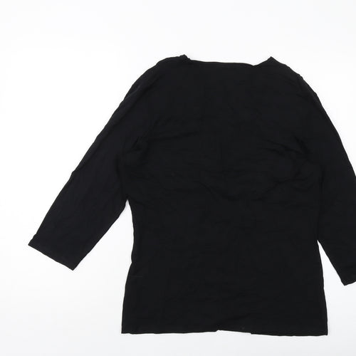 Autograph Womens Black Viscose Basic Blouse Size 18 Round Neck