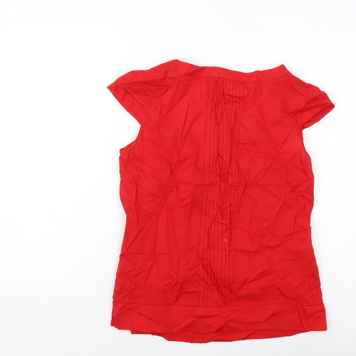 Monsoon Womens Red Cotton Basic T-Shirt Size 12 Square Neck