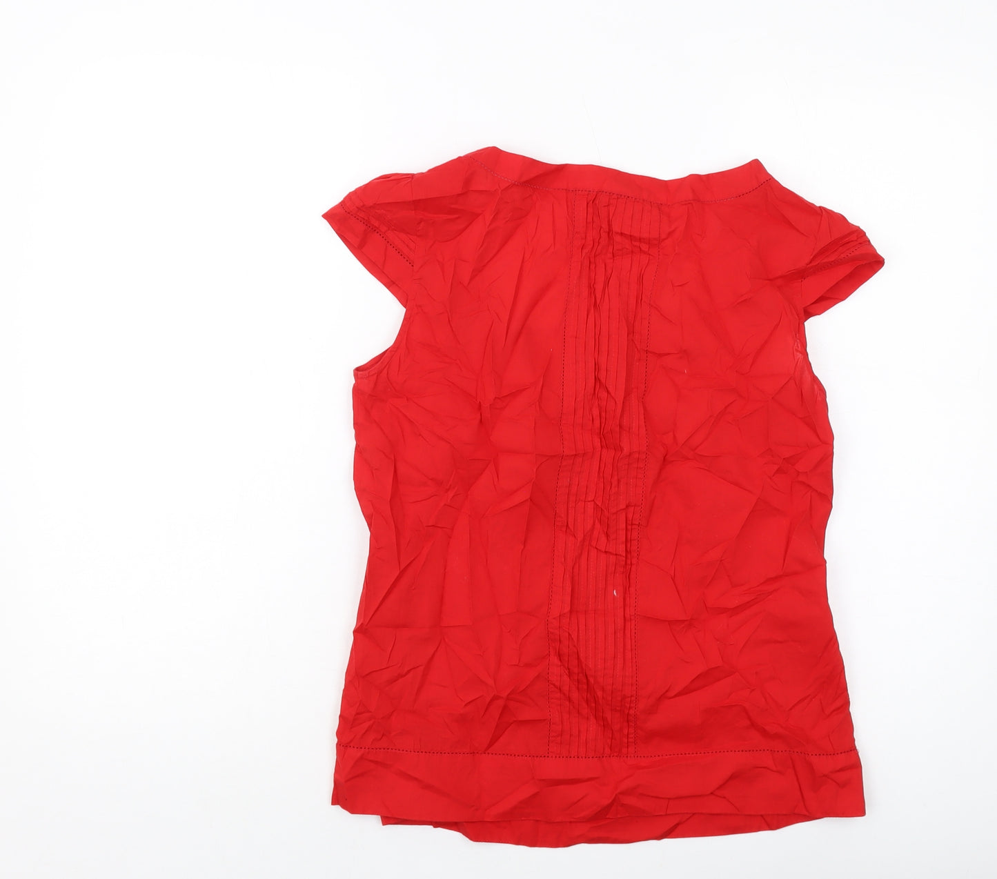 Monsoon Womens Red Cotton Basic T-Shirt Size 12 Square Neck