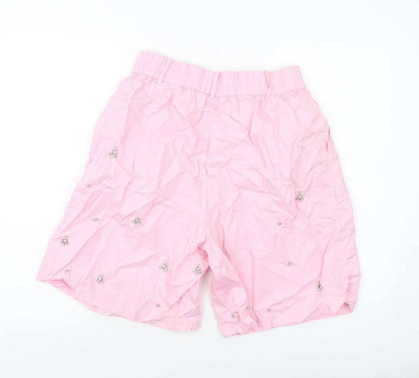 Zara Womens Pink Cotton Bermuda Shorts Size M L9 in Regular Pull On