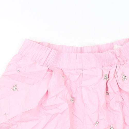 Zara Womens Pink Cotton Bermuda Shorts Size M L9 in Regular Pull On