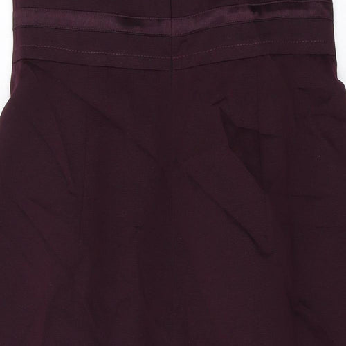 Autograph Womens Purple Cotton A-Line Size 12 Off the Shoulder Zip