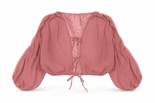 Front view of ASOS women’s pink polyester basic blouse, size UK 6, v-neck
