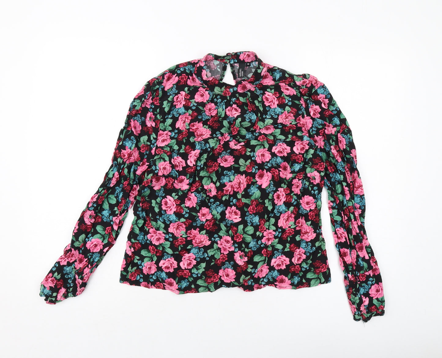 Nobody's Child Womens Multicoloured Floral Viscose Basic Blouse Size 10 Round Neck