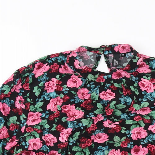 Nobody's Child Womens Multicoloured Floral Viscose Basic Blouse Size 10 Round Neck