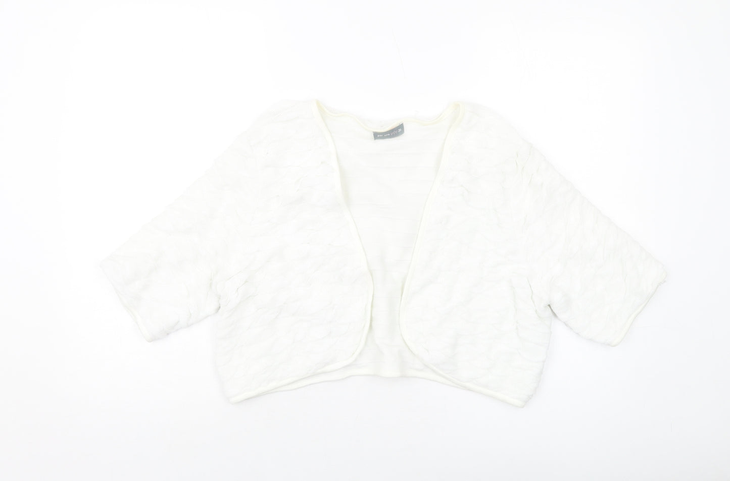 Per Una Womens Ivory V-Neck Polyester Shrug Jumper Size 20