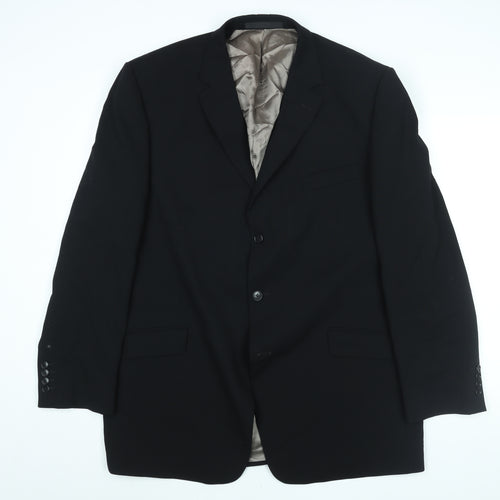 Marks and Spencer Mens Black Wool Jacket Suit Jacket Size 46 Regular