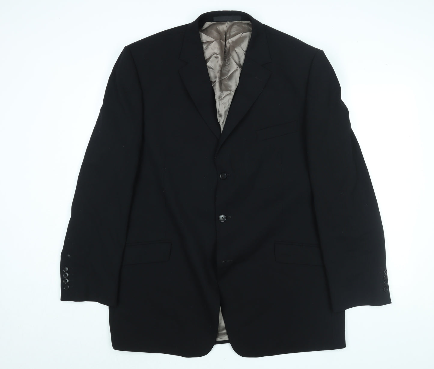 Marks and Spencer Mens Black Wool Jacket Suit Jacket Size 46 Regular