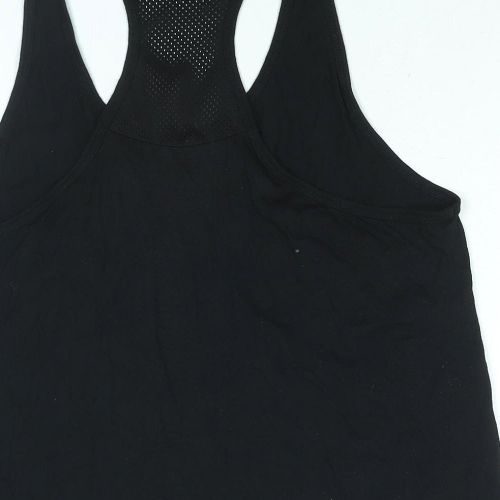 New Look Womens Black Cotton Basic Tank Size L Scoop Neck Pullover - Believe Achieve