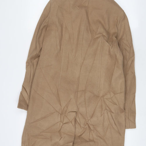 Marks and Spencer Womens Beige Overcoat Coat Size 8 Snap