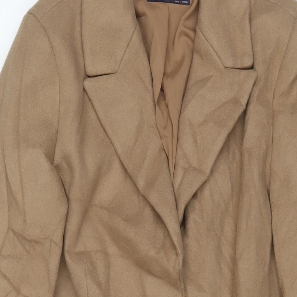Marks and Spencer Womens Beige Overcoat Coat Size 8 Snap