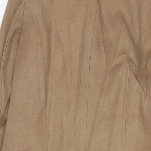 Marks and Spencer Womens Beige Overcoat Coat Size 8 Snap