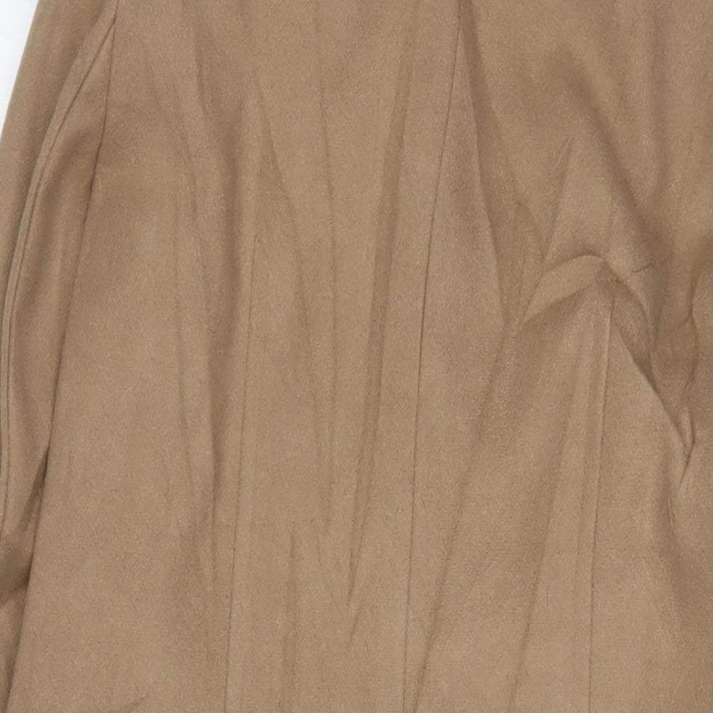 Marks and Spencer Womens Beige Overcoat Coat Size 8 Snap