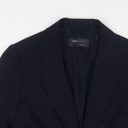 Marks and Spencer Womens Blue Jacket Blazer Size 10 Button