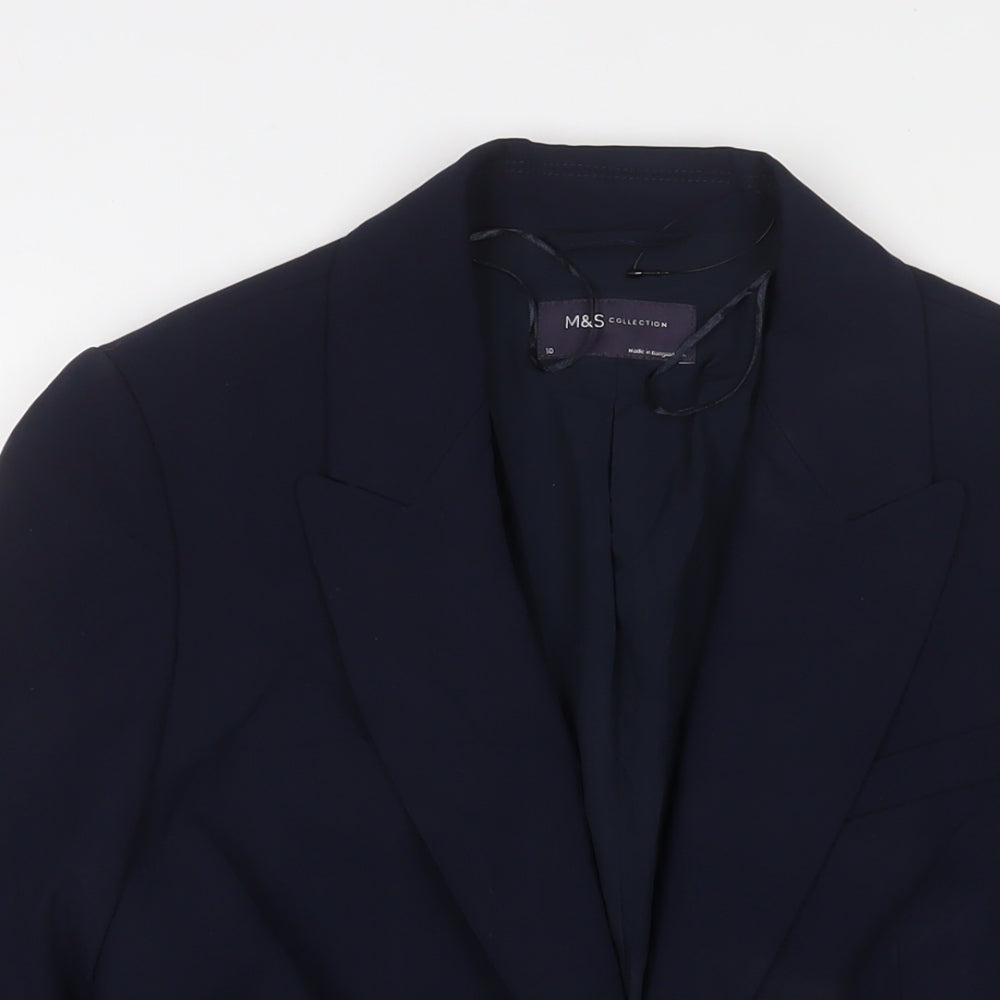 Marks and Spencer Womens Blue Jacket Blazer Size 10 Button