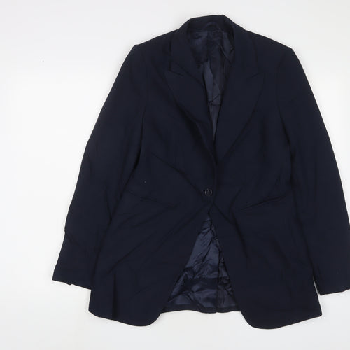 Marks and Spencer Womens Blue Jacket Blazer Size 8 Button