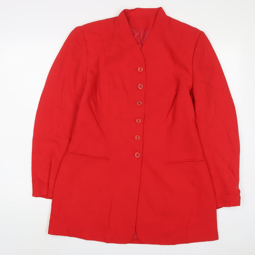 Richards Womens Red Jacket Blazer Size 14 Buckle