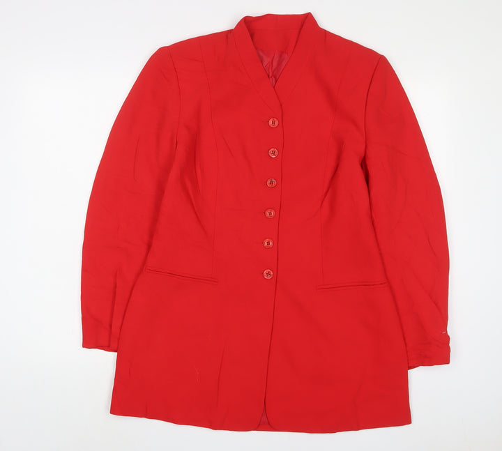 Richards Womens Red Jacket Blazer Size 14 Buckle