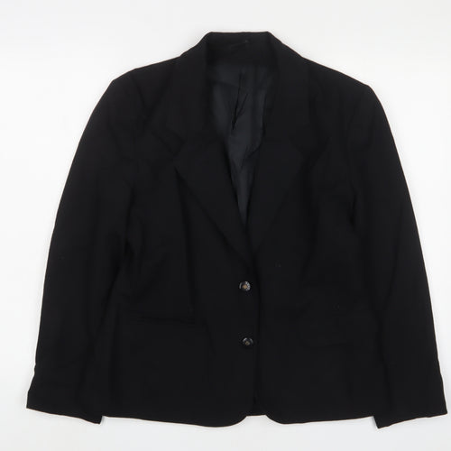 Littlewoods Womens Black Jacket Blazer Size 14 Button