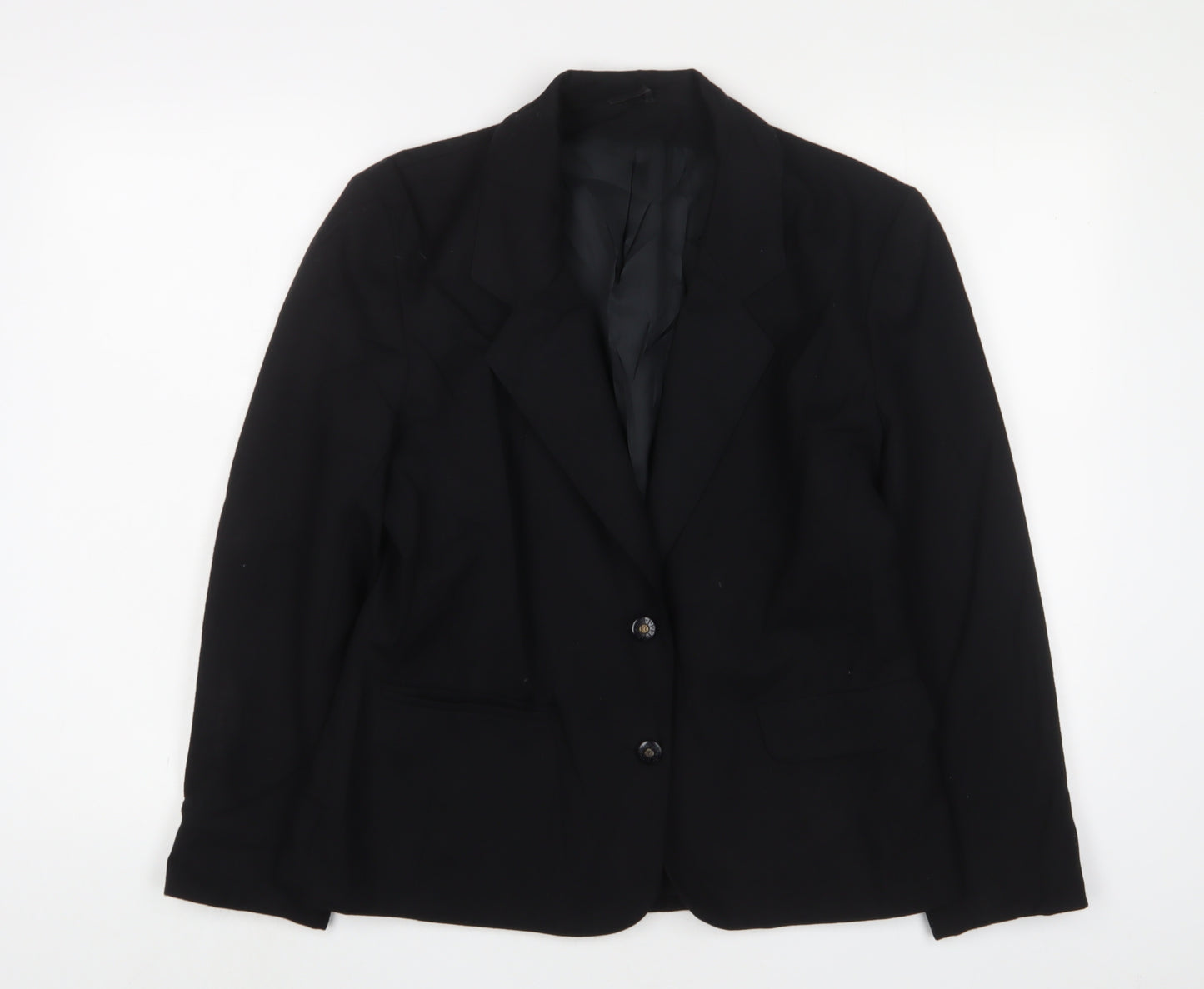 Littlewoods Womens Black Jacket Blazer Size 14 Button