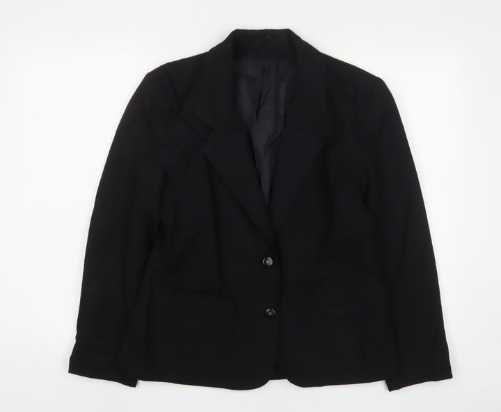 Littlewoods Womens Black Jacket Blazer Size 14 Button