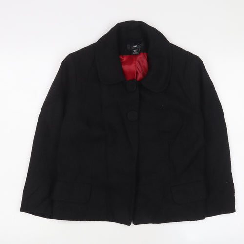 H&M Womens Black Jacket Size 14 Snap