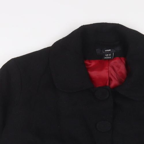 H&M Womens Black Jacket Size 14 Snap