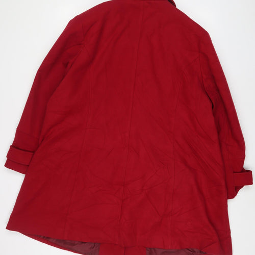 Agenda Womens Red Overcoat Coat Size 24 Button
