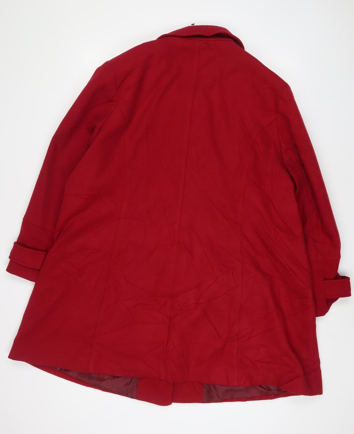Agenda Womens Red Overcoat Coat Size 24 Button