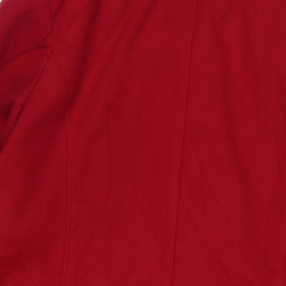 Agenda Womens Red Overcoat Coat Size 24 Button